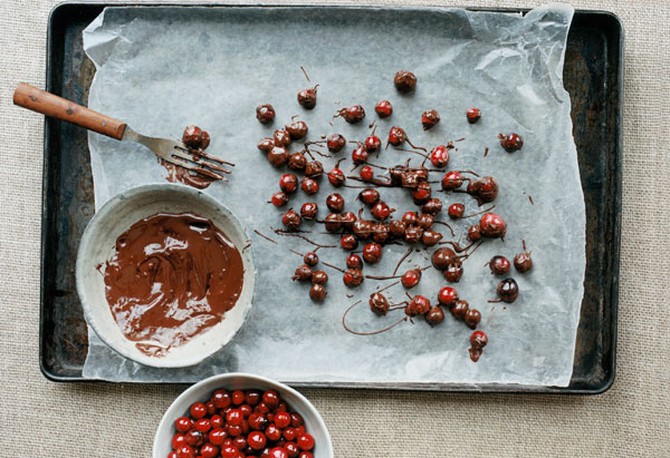 Chocolate-Covered Cognac Cranberries