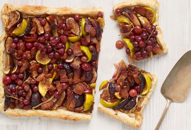 Fig, Grape, and Applewood Bacon Tart