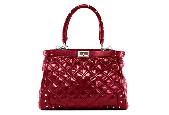 red quilted satchel