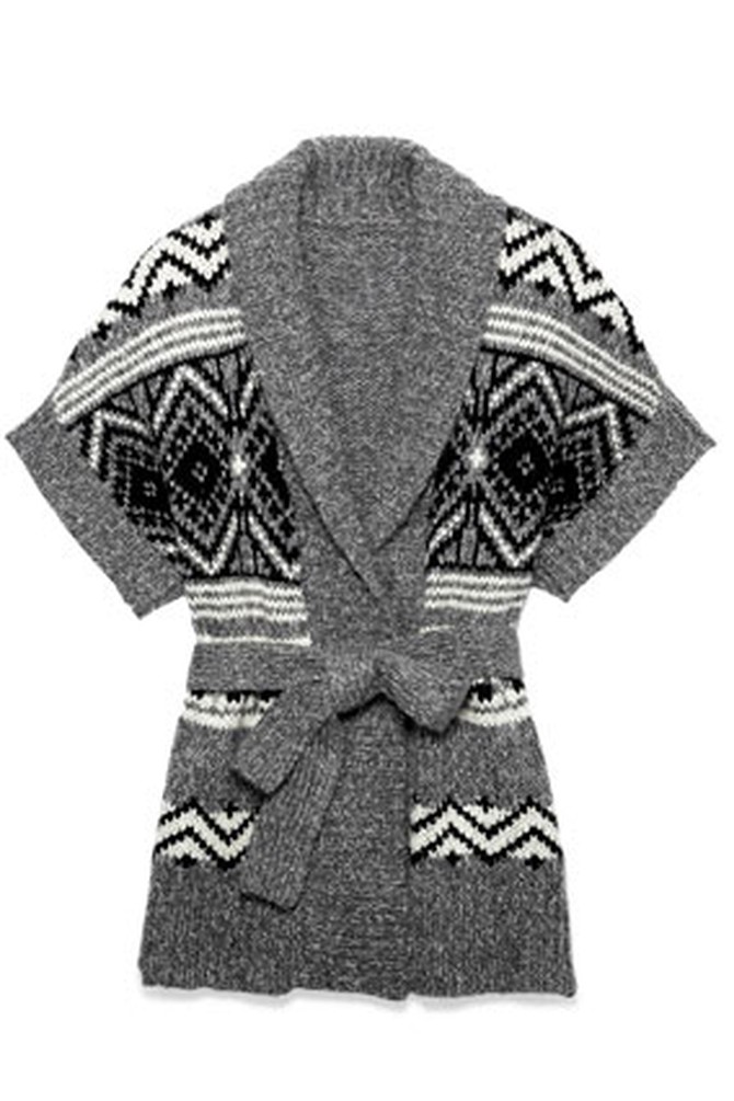 dolman-sleeved wrap sweater