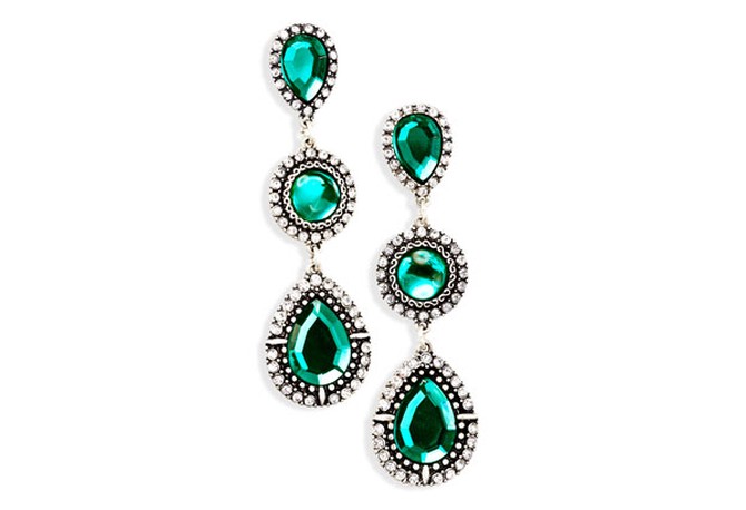 emerald drop earrings