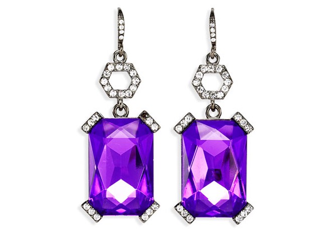 purple geometric earrings