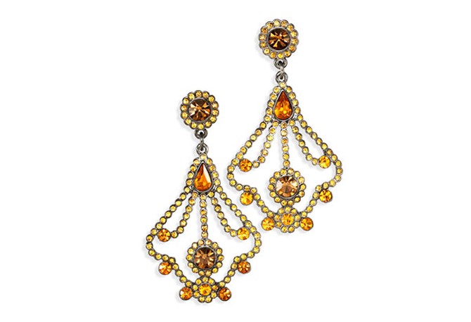 chandelier-style earrings