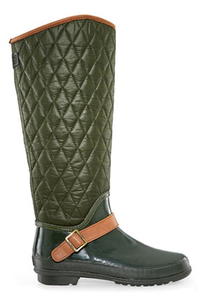 green quilted riding boot