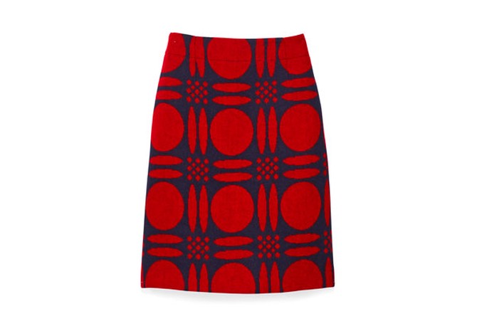 skirt with graphic pattern