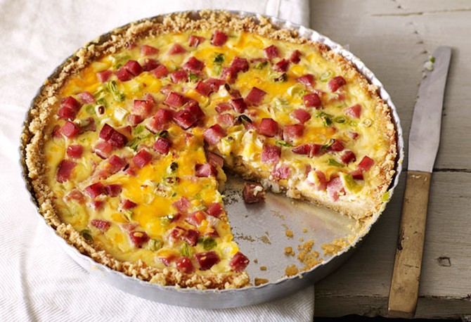 Double Cheese and Ham Quiche