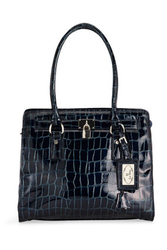 navy structured tote