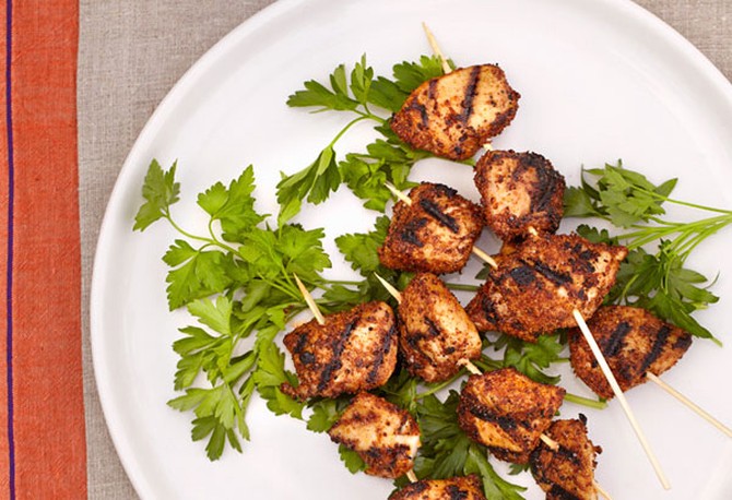 Cat Cora's Chicken Kebabs with Chimichurri Sauce