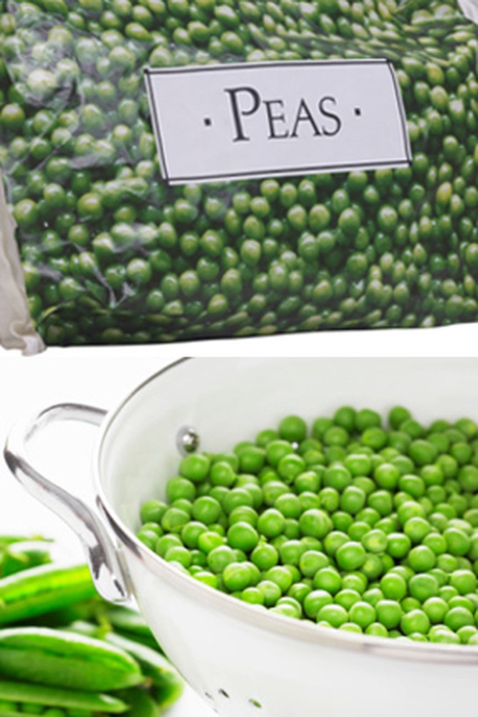 Fresh peas frozen peas