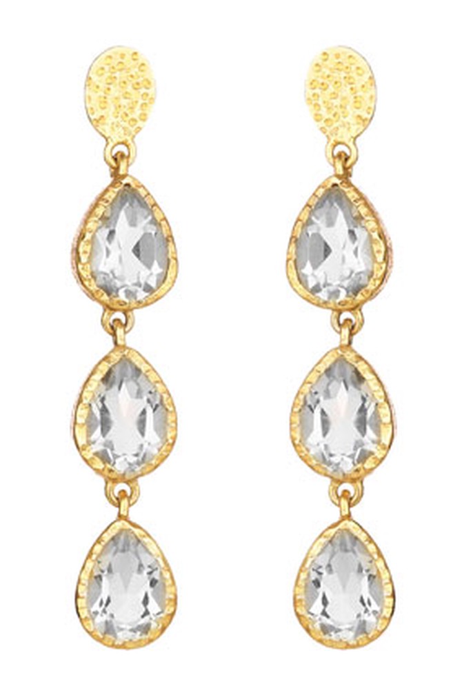 crystal quartz teardrop earrings