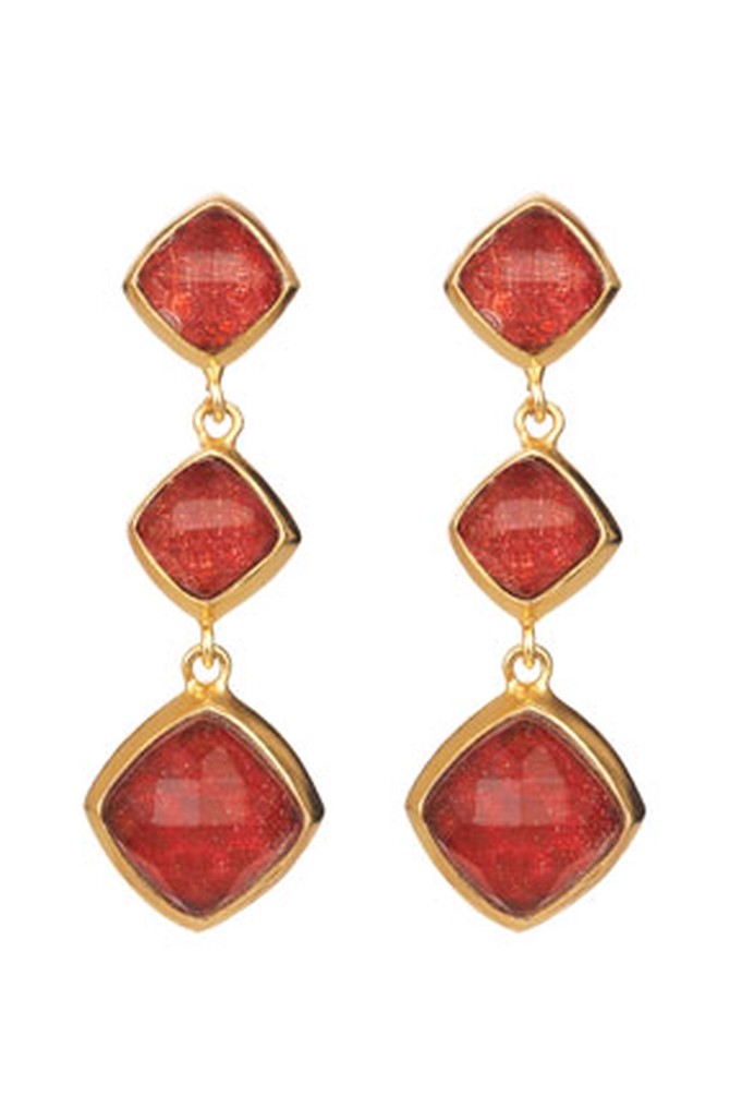 red resin earrings