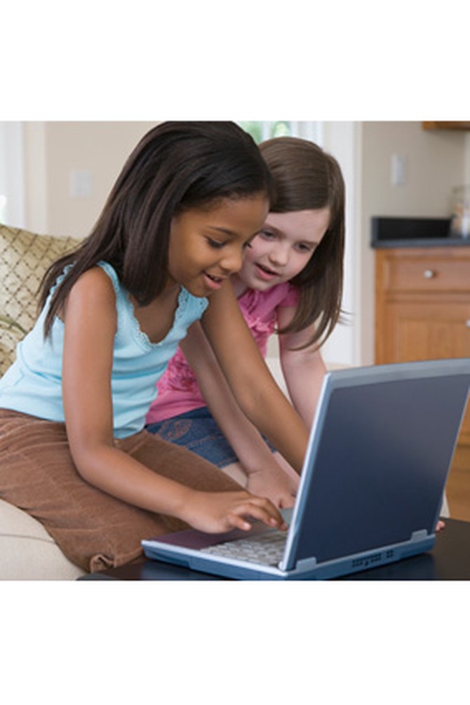 girls using a laptop