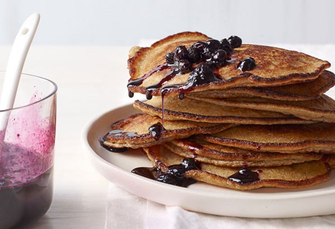 Poached Blueberry Pancakes