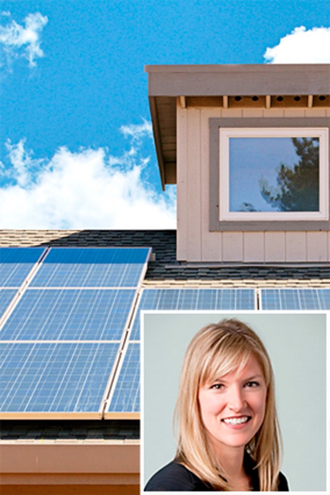 Entrepreneur Lynn Jurich and solar panels