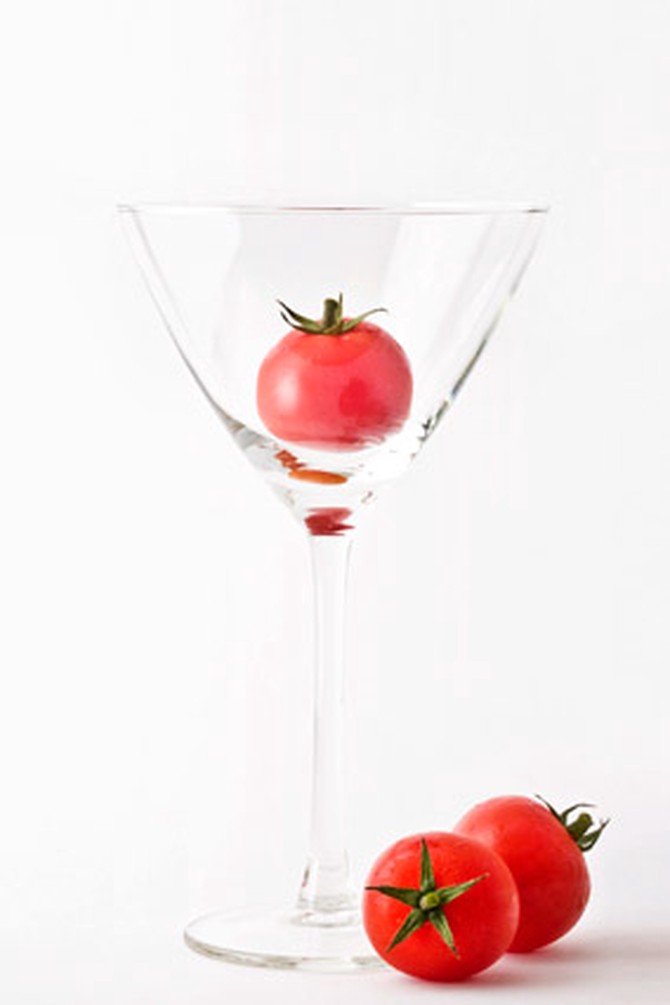 Tomato in a glass goblet