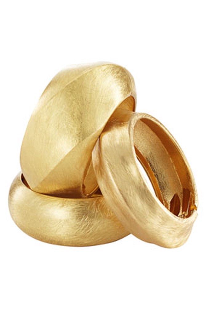 R.J. Graziano brushed gold bangles