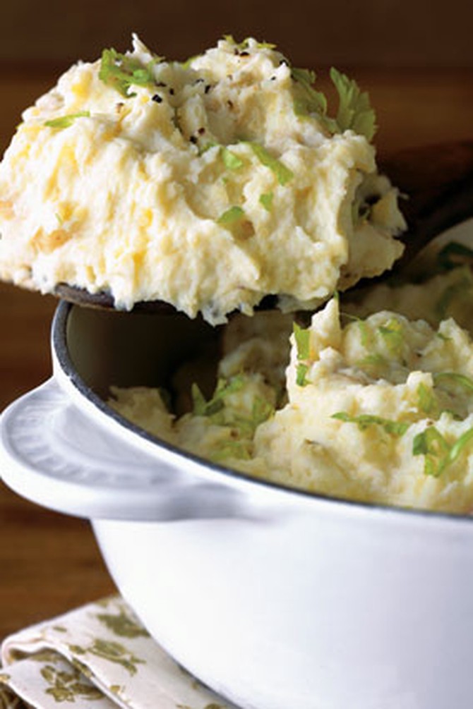 Mashed Potatoes and Celery Root with Creamy Yogurt