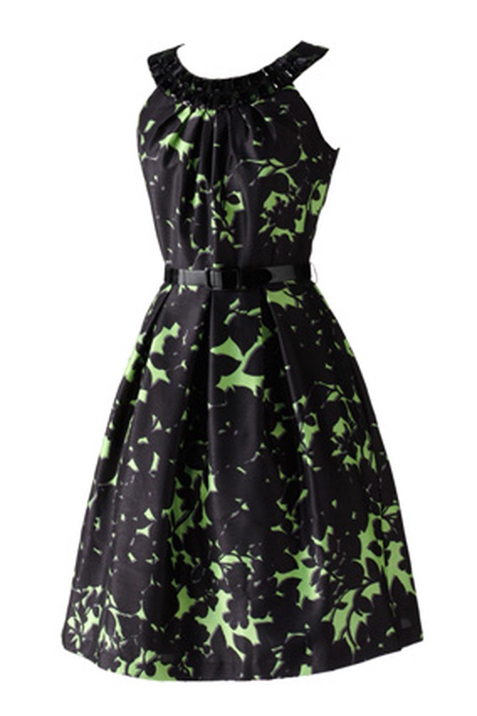 A-line Melonie leaf-print dress