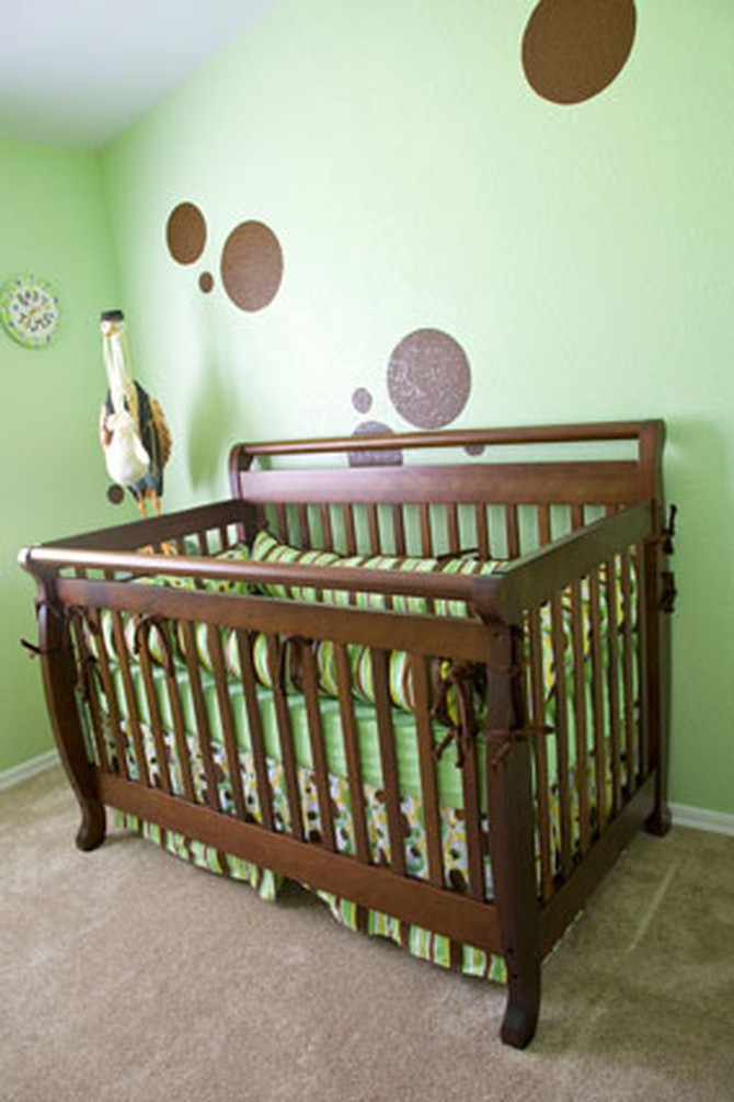 Crib in baby nursery