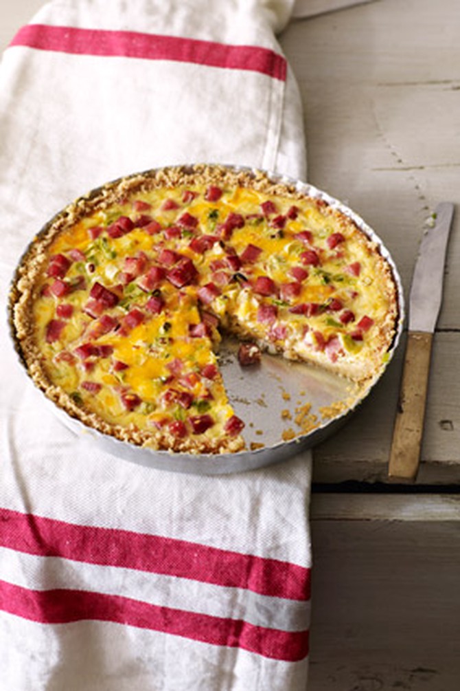 Double Cheese and Ham Quiche