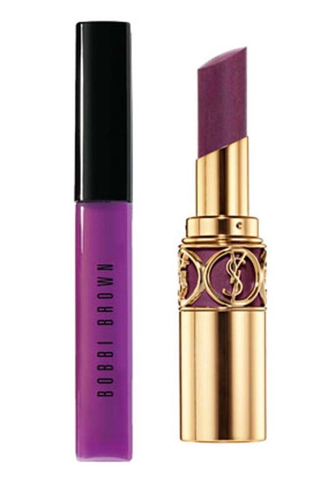 Bobbi Brown Sheer Color Lip Gloss in Ultra Violet and Yves Saint Laurent Silky Sensual Radiant Lipstick SPF 15 in Spellbinding Violet