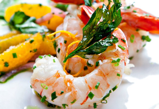 Pickled Shrimp with Parsley Oil
