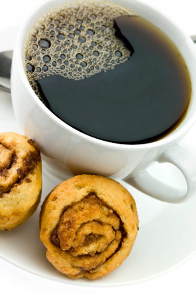 Coffee and cinnamon rolls