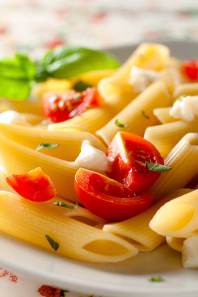 Tomato sauce over pasta