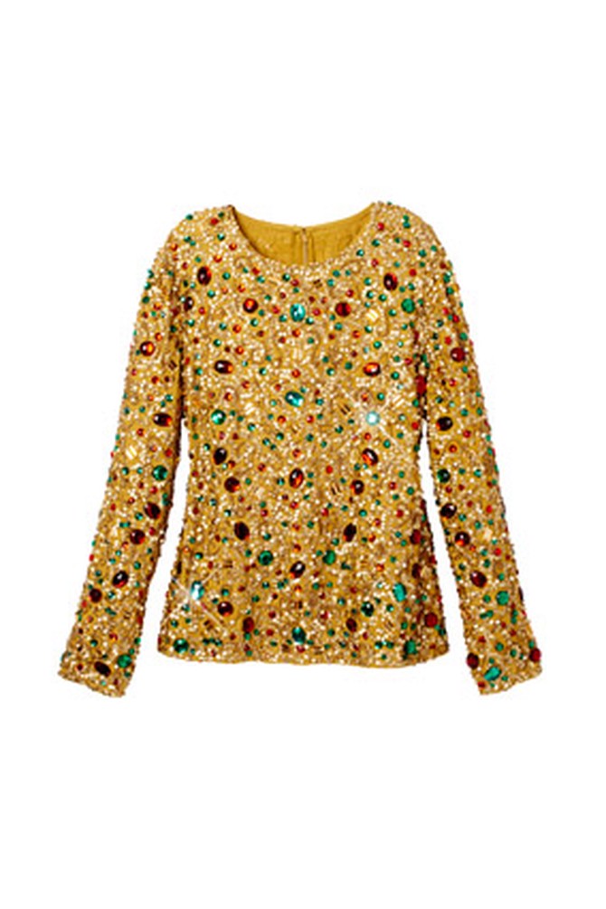 Gold jeweled top
