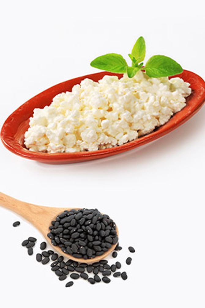 Cottage cheese and black beans