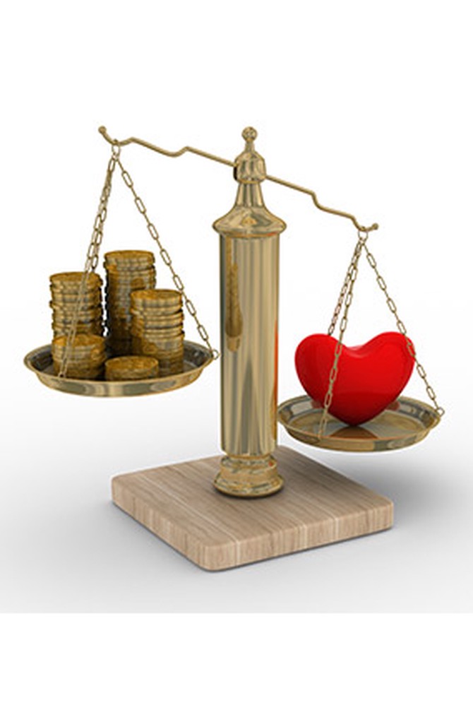 Weighing love and money