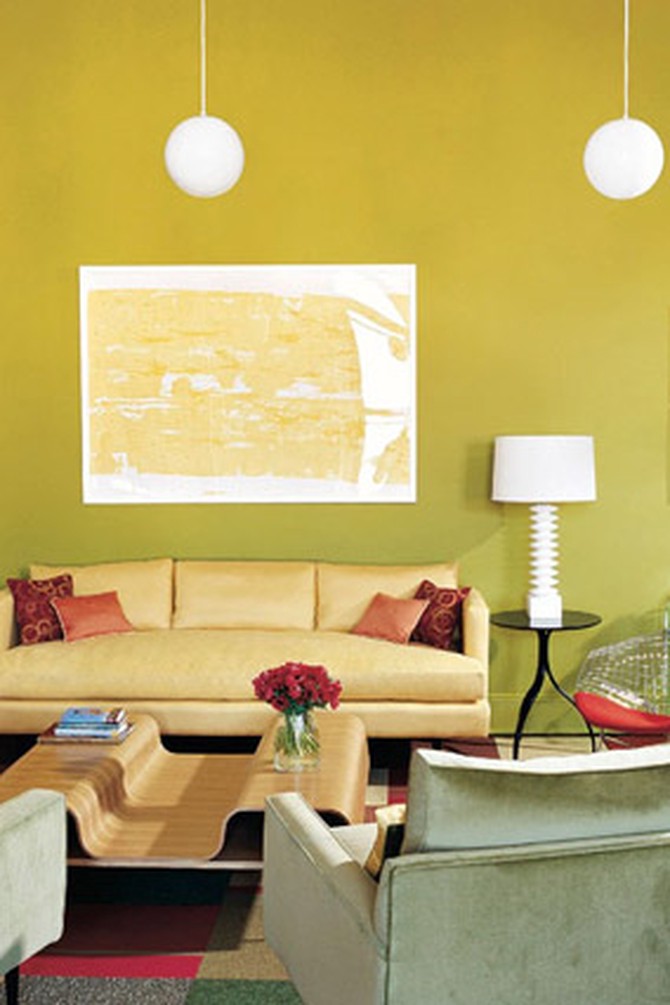 Lance Boyd yellow and green living room