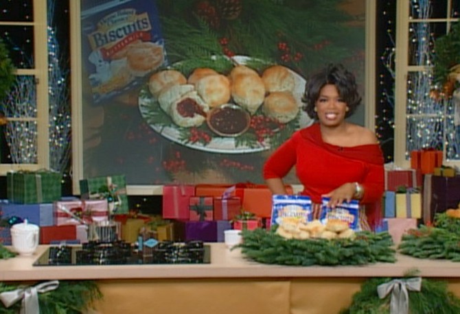 Oprah Winfrey with biscuits