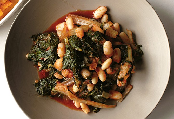 Braised Swiss Chard and Cannellini Beans