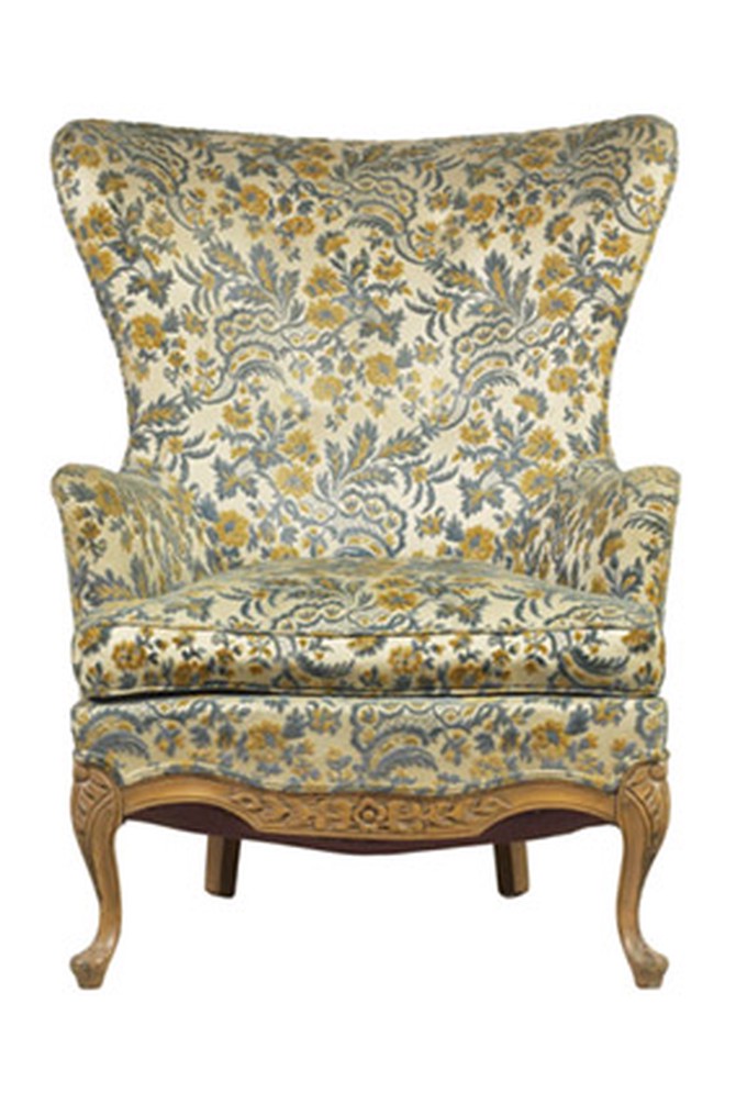 Armchair with floral upholstery