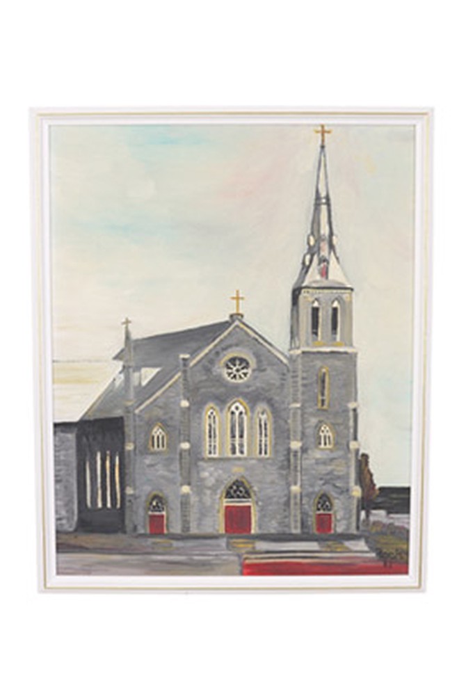 Framed painting of a cathedral