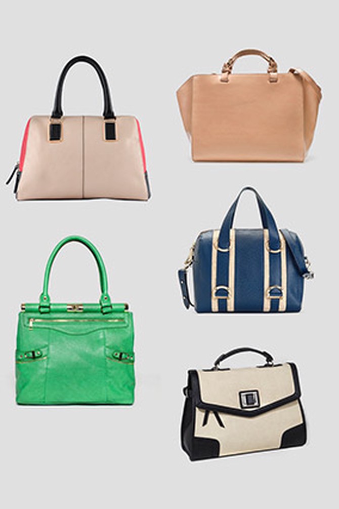 Structured top-handle bags