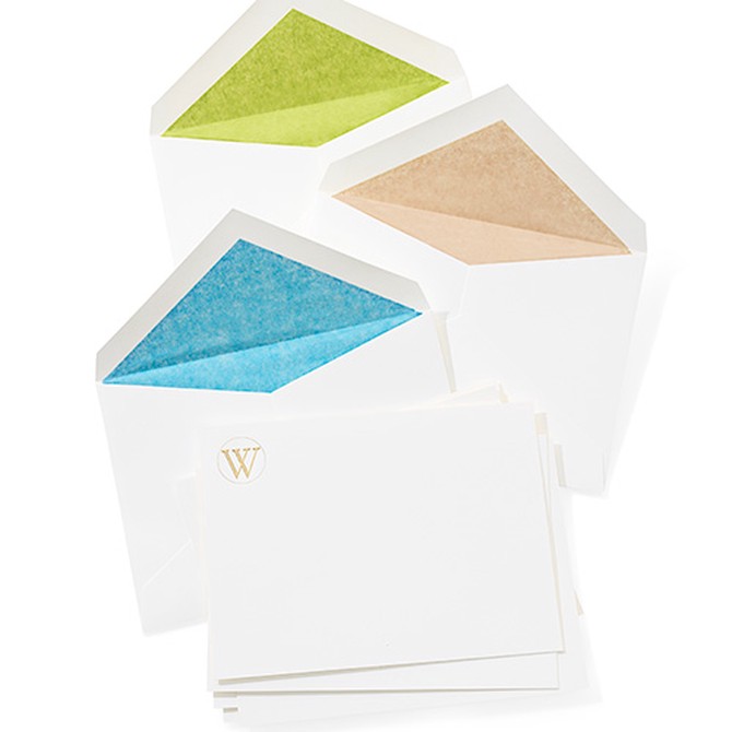 monogrammed stationary, cards and envelopes