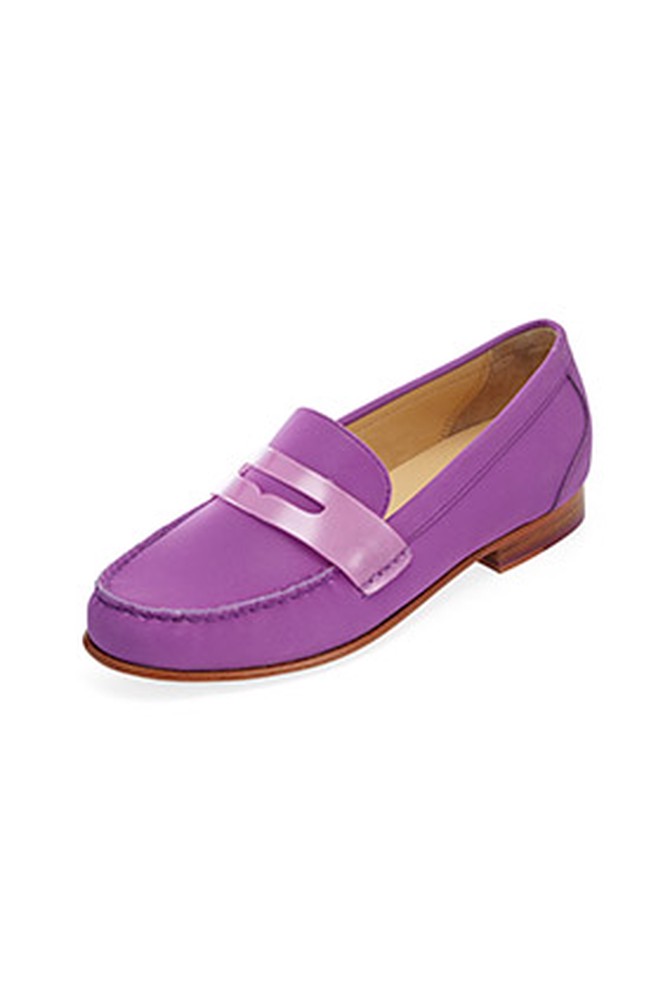 purple loafers