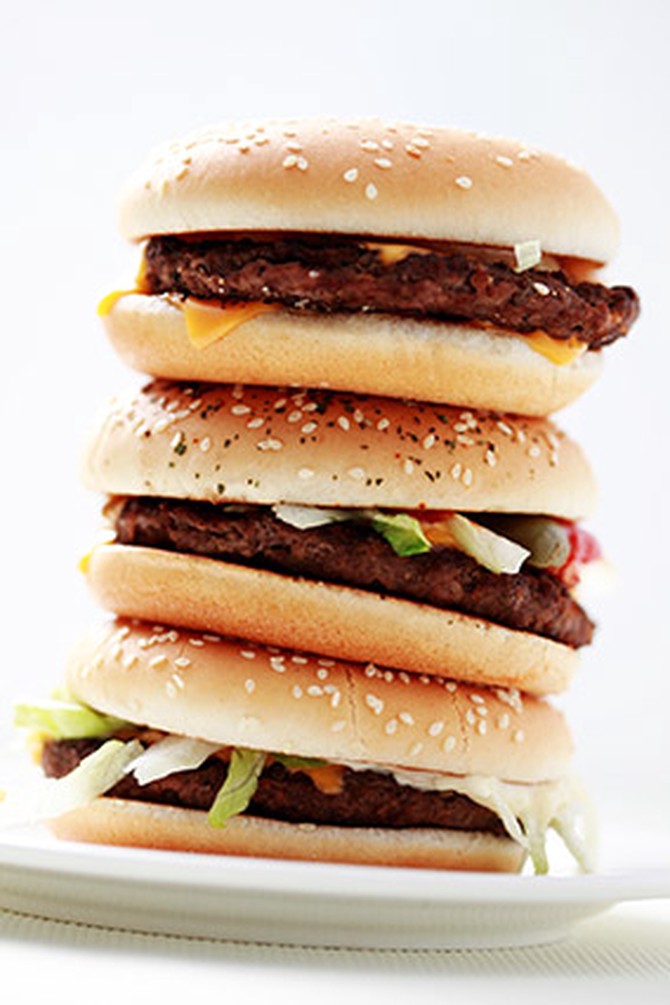 Stack of burgers