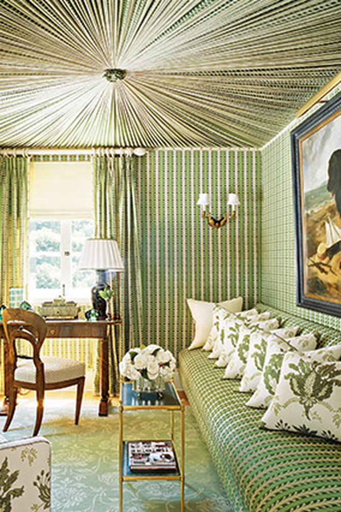 Wallpapered room