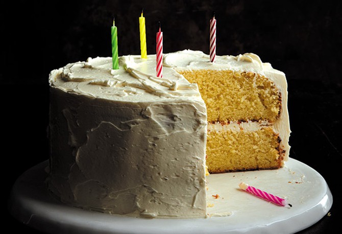 Golden Vanilla Birthday Cake