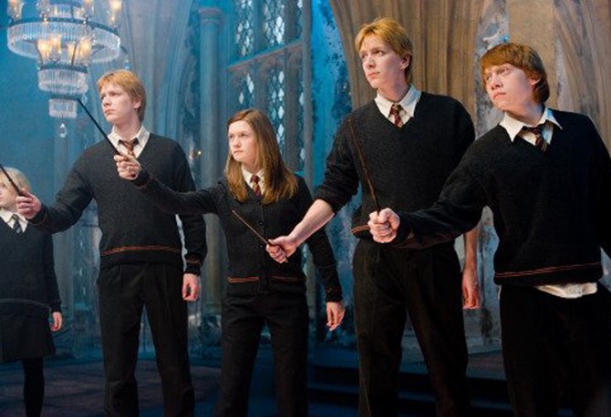 Ginny, George, Fred and Ron Weasley