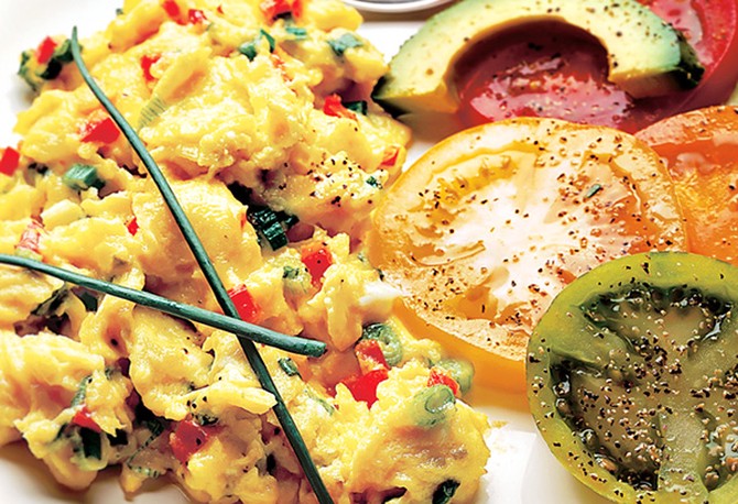 Oprah's Scrambled Eggs with Fresh Herbs and Cheese breakfast recipe