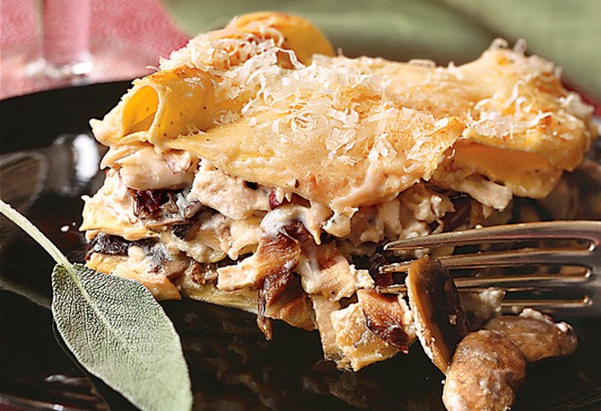 Chicken, Mushroom and Radicchio Lasagna recipe