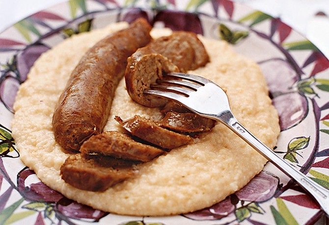 Cheddar Grits with House-Made Sausage recipe