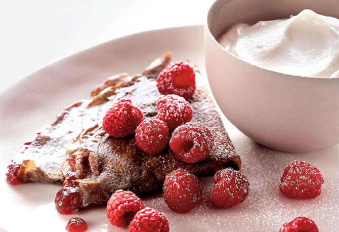 Raspberry Buckwheat Crepes breakfast recipe