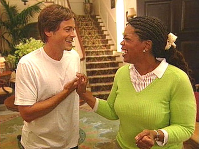 Actor Rob Lowe gives a tour of his house.