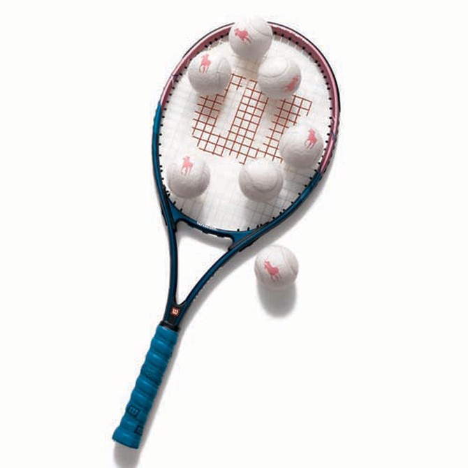 Wilson Hope Tennis Racket and Polo Ralph Lauren Pink Pony Tennis Balls