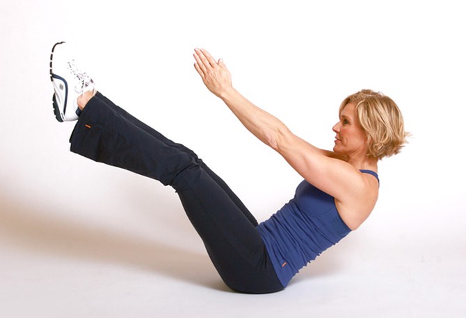 Andrea Metcalf demonstrates the V-twist.
